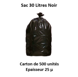 carton 500 sacs 30 L noir 25 µ