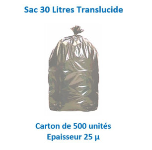 carton 500 sacs 30 L Translucides 25 µ 