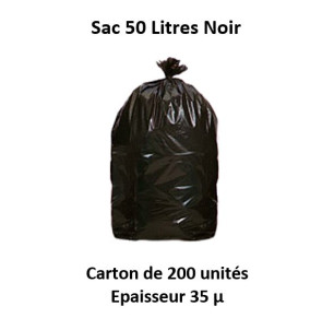 carton 200 sacs 50 L noir 35 µ 