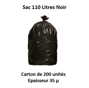 carton 200 sacs de 110 L noir 35 µ 