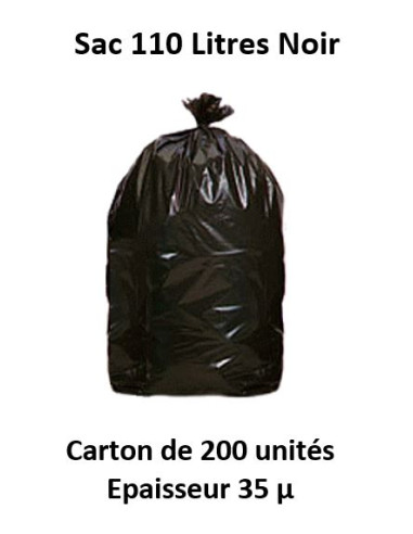 carton 200 sacs de 110 L noir 35 µ 