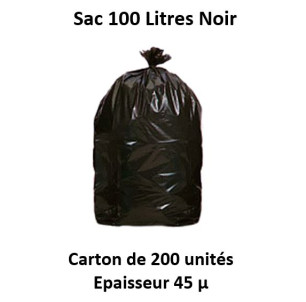 carton 200 sacs de 100 L noir 45 µ 