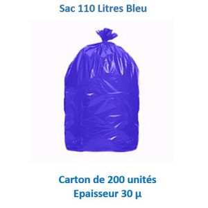 carton 200 sacs 110 L 30 µ BLEU 
