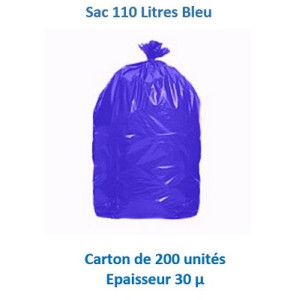 carton 200 sacs 110 L 30 µ BLEU 