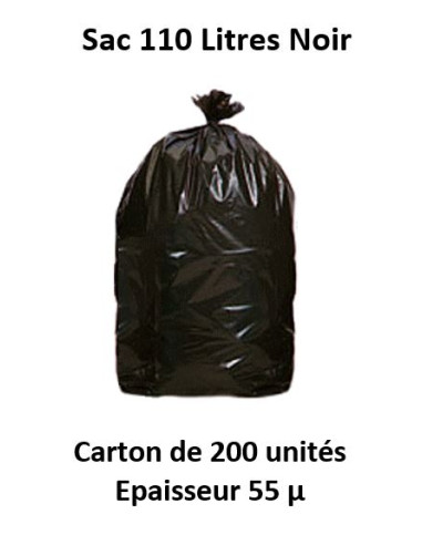 carton 200 sacs de 110 L noir 55µ 