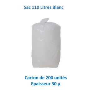 carton 200 sacs 110 L 30 µ BLANC