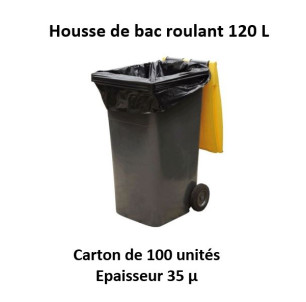 carton 100 Housses 120 L RENF noir 35µ _