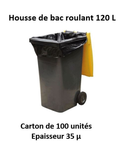 carton 100 Housses 120 L RENF noir 35µ _