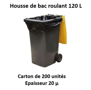 carton 200 Housses 120/140 L noir 20µ 