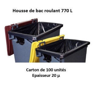 carton 100 housses 770 L noir 20µ