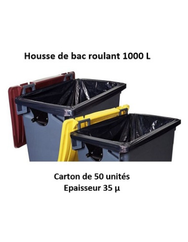 carton 50 housses 770 L noir 35µ RENF