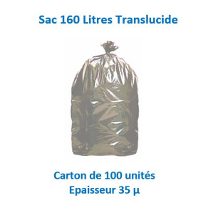 carton 100 sacs 160 L Translucides 35µ