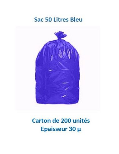 carton 200 sacs 50 L 30 µ BLEU