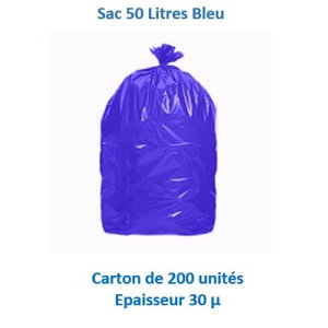 carton 200 sacs 50 L 30 µ BLEU