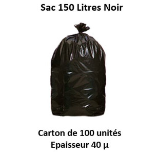 carton 100 sacs 150 L noir 40 µ SUP