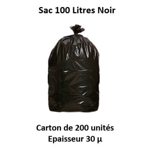 carton 200 sacs 100 L noir 30 µ