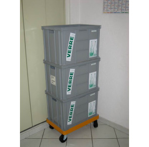 socle roulettes 600 x 400 Rouge 2