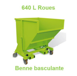 Benne basculante 640 L Roues