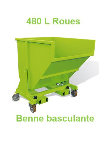 Benne basculante 480 L Roues