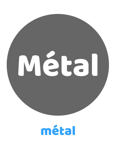 autocollant 300 x 300 mm Métal