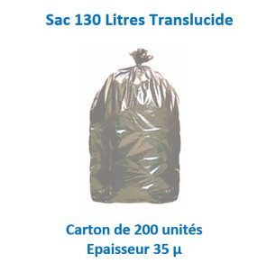 carton 200 sacs 130 L Translucides 35 µ